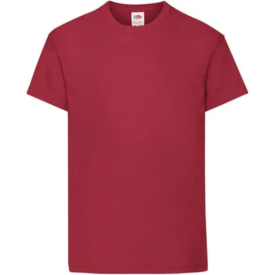 Fruit of the Loom T-shirt Kinderen maat 104 (3-4) 100% Katoen 5 stuks (Brick Red)