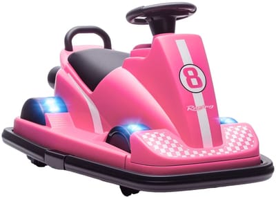 Elektrische Botsauto's voor Kinderen - 360° Draaibaar - Kinderauto - 6V Accu - tot 8 km/u - Kinderen 3-8 jaar - met Muziek & LED-verlichting - Kindervoertuig - Accuvoertuigen - Roze