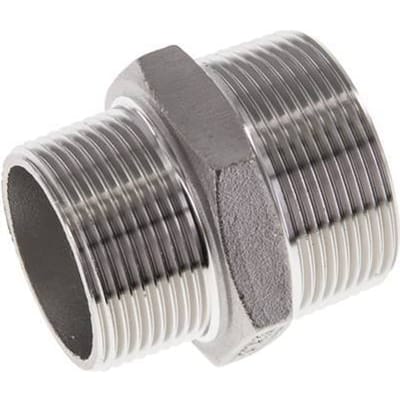 1 1/4'' NPT x 1 1/2'' NPT RVS Borstnippel 16 Bar