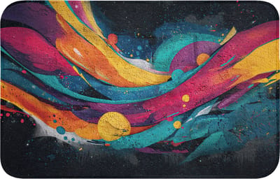 Badmat 80x50 cm - Antislip - Banen - Golven - Kleurrijk - Abstract - Badmatten voor badkamer - Badkamermat - Douchemat - Badkamer mat