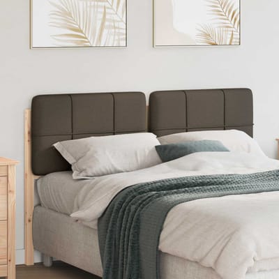 vidaXL - Gestoffeerd - hoofdbord - Bruin - en - Taupe - 160 - cm - Massief - grenenhout