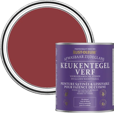 Rust-Oleum Rood Keukentegelverf Zijdeglans - Imperium Rood 750ml