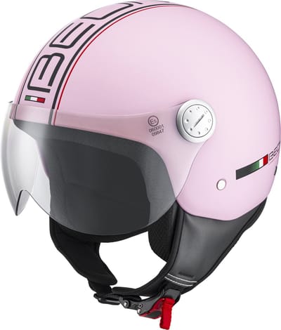 BEON Design Scooterhelm - Mat Roze - M - Jethelm met Vizier - Motorhelm voor Dames - Geschikt voor Vespa, Scooter, Brommer, Motor en Snorfiets