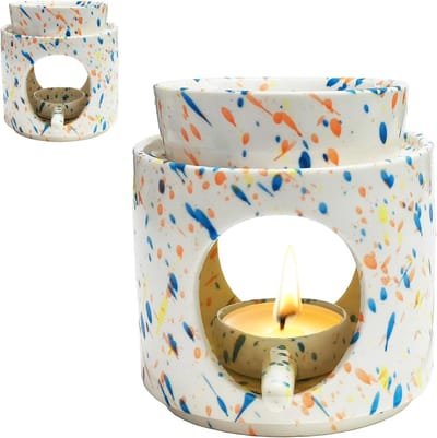 Tealight en Essentiële Olie Geur Lamp - Keramische Aroma Diffuser voor Thuis en Kantoor, Aromatherapie en Geurverspreider