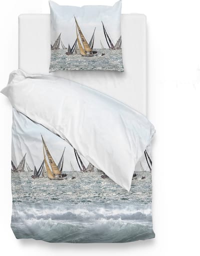 Zohome Kacie Dekbedovertrek - Eenpersoons - Katoensatijn - 140x200-220cm - Blauw