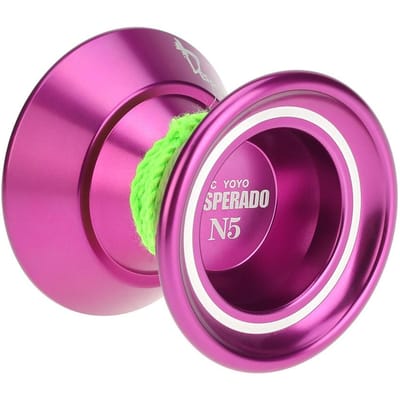 Magic Yoyo avec Corde Tournante Yo-Yo N5 Alliage d'Aluminium Métal Yo-Yo Roulement KK à 8 Billes Yoyo Récupérable avec Système en Silicone Lisse et Écart Réglable violet