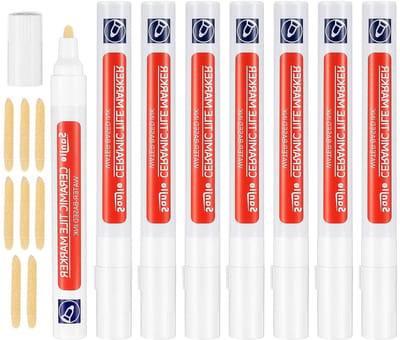 Witte Grout Pen Set van 8 Stuks voor het Herstellen van Tegelvoegen in Badkamer en Keuken, Ideaal voor Vloer- en Wandtegels