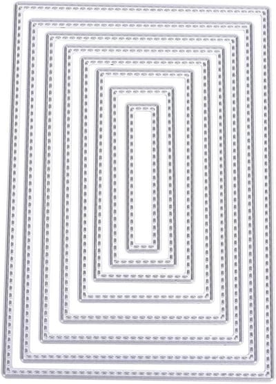 8-delige rechthoekige snijmallen voor DIY scrapbooking, fotoalbums en kaartdecoratie - metalen embossing stencils voor creatief knutselen