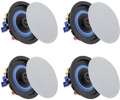 Bluetooth Plafondluidsprekers 4 inch 160W voor Badkamer, Keuken en Woonkamer - 2 Paar