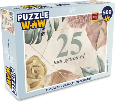 Puzzel Trouwen - 25 jaar getrouwd- Spreuken - Quotes - Legpuzzel - Puzzel 500 stukjes