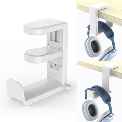 NTH products- Hoofdtelefoonstandaard Roterend - Klem op Bureau - Gaming Headset Houder - Kabelclip-organizer - Bureauorganisatie - Lichtgewicht Ontwerp - Headsethouder