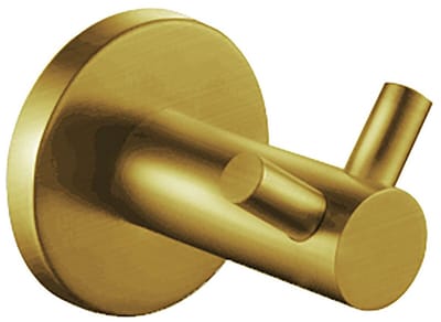Handdoekhaak - Muurhaak - Leoni Rimbo - Dubbel - Rond - PVD - Geborsteld Goud