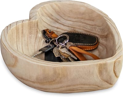 Decoratieve schaal houten schaal decoratieve schaal: hart sleutel schaal sleutelschaal hout tafeldecoratie hartvorm groot vintage decoratieve schalen grote houten schalen herfst tafel