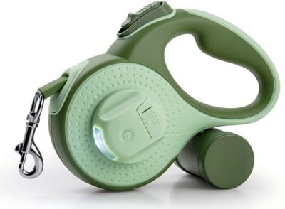 Oneay Oprolbare hondenriem 5 meter – Voor grote honden tot 45kg – Met LED-verlichting en anti-klit systeem – Groen