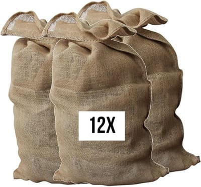 Sinterklaas Jute zak - Set 12 stuks - Blanco - Stevig - Verkleedaccessoire - Zaklopen / Zakloopset - Kind - Kinderfeestje - Verjaardag - Bruiloft - Feest - Oud Hollands - Activiteit - Volwassenen / Kinderen - Kinderverjaardag - Cadeau Kado - December