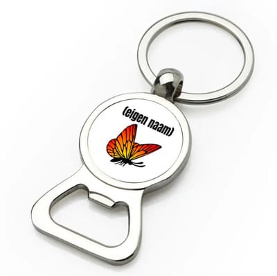 Akyol - oranje vlinder met eigen naam flesopener - Vlinder - dieren liefhebber - iemand die houdt van vlinders - verjaardag - cadeau - kado - geschenk - 9 bij 3 cm