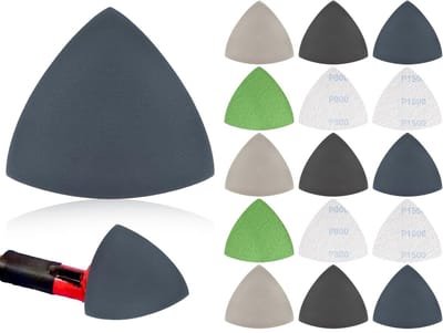 Dailygoody - set van 15 stuks schuurpapier - driehoekschuurmachine - klittenband - siliciumcarbide - schuurpads - geschikt voor precisiewerk
