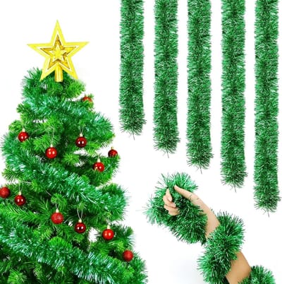 Kunststof Kerstdecoratie: 10 m Neppineappelslinger voor Binnen en Buiten, Perfect voor Trappen en Open Haard (Set van 5)