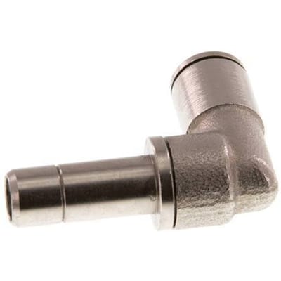 6mm x 8mm 90 graden L-verbinding Messing Insteekfitting Plug NBR