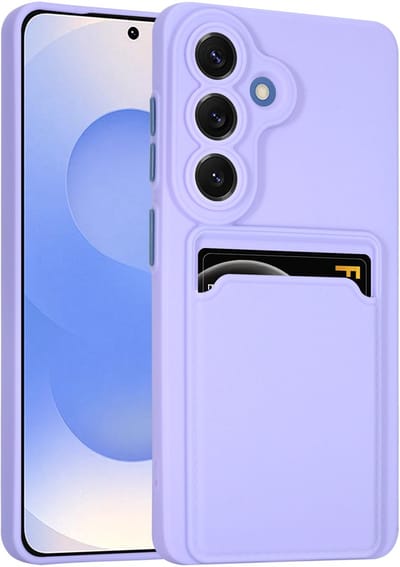 ShieldCase Siliconen Hoesje met Pasjeshouder - Geschikt voor Samsung Galaxy S26 - TPU Backcover - Card Slot - Paars - Violet
