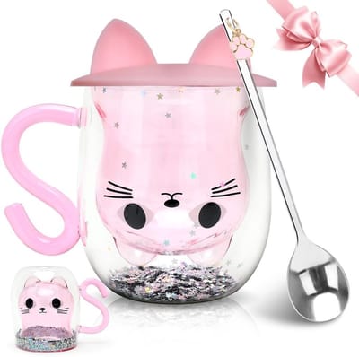Schattige dubbele wand koffieglazen voor cappuccino, latte en thee - Perfect cadeau voor kattenliefhebbers, vrouwen en kinderen