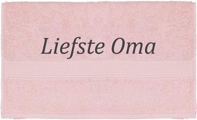 Handdoek - Liefste Oma - 100x50cm - Roze