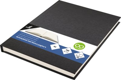 Kangaro - Dummyboek - A5 - zwart - 160 blanco pagina's - hard linnen cover