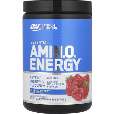 Optimum Nutrition, Essentiële Aminozuren. O. Energy®, Blauwe Framboos, 9,5 oz (270 g)