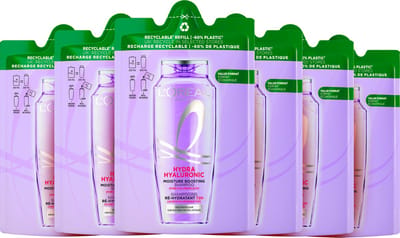 L'Oréal Paris Elvive Hydra Hyaluronic Shampoo Refill - Haarverzorging voor verzwakt, futloos haar - 10x meer hydratatie - Hervulbaar - Navul shampoo voordeelverpakking - 6x250 ml