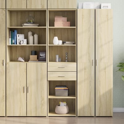vidaXL - Hoge - kast - 50x42,5x185 - cm - bewerkt - hout - sonoma - eikenkleurig