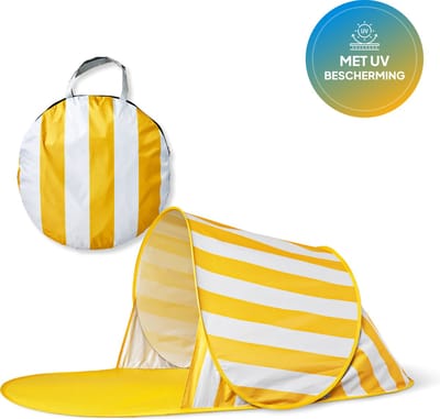 Ydemanne Strandtent Pop Up - opvouwbaar - UV bescherming - geel