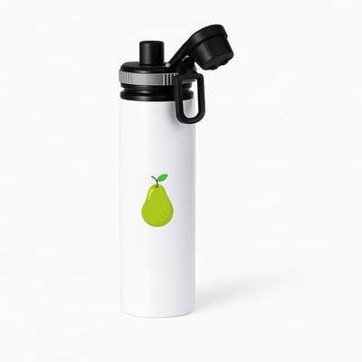 Hacebo® - Peren waterfles met draaidop grijs - Fruitschaal - fruit liefhebbers - Peer - vrucht - gezond eten - water fles - 850ML