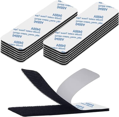 Extra sterke zelfklevende klittenband tape, dubbelzijdig, herbruikbaar, 12 stuks, rechthoekige bevestiger, 3 x 10 cm, zwart, ideaal voor knutselen en organisatie