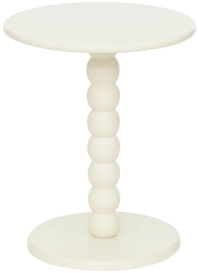 Atmosphera Bijzettafeltje Bologna - wit - D38x H46 cm - plantenpot verhoger/koffie salon tafel - MDF