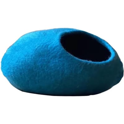 Nouveau Lit pour Chats Domestiques Laine Feutrée Faite Main Lavable Imperméable Meuble pour Animaux de Compagnie Laine Feutrée Premium Grotte pour Chatons Décoloration Petite Maison pour Animaux de Compagnie 46.5x49x5cm