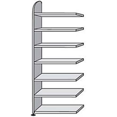 Open kast Dante®, stellingsectie, H 2600 x B 800 mm, zonder achterwand, lichtgrijs