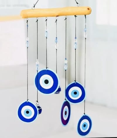 Decoratie windmobiel windgong windorgel 55cm -Nazar eye - Boze oog -Evil eye
