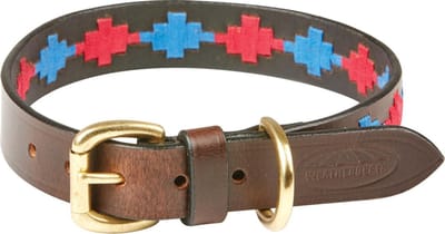Weatherbeeta Honden Halsband met Patroon - Beaufort-brown-pink-blue - Maat Xs