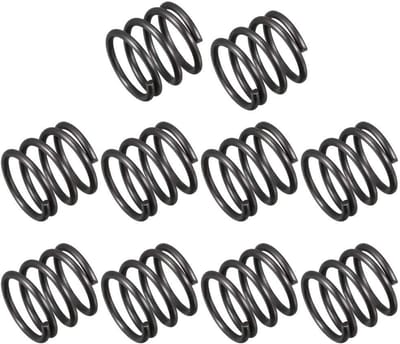 10 stuks drukveren spiraalveren 1,2 mm draaddiameter 12 mm buitendiameter 10 mm vrije lengte zwart