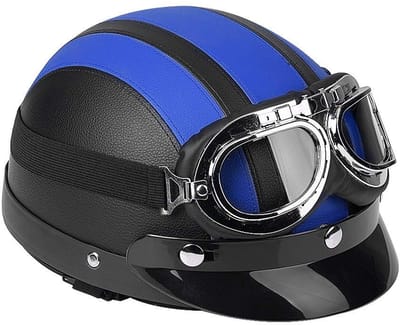 Allecto - Lichte motorhelm - UV-beschermingsbril - Comfortabel en lichtgewicht - Halve motorhelm - Geschikt voor cruisers - Ideaal voor lange ritten