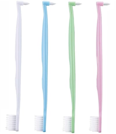 Dailygoods- Tandenborstel Professioneel - Orthodontische Tandenborstel - Dubbelzijdige Tandenborstel - V-vormige Tandenborstel - Zachte Borstelharen - Ergonomisch Design