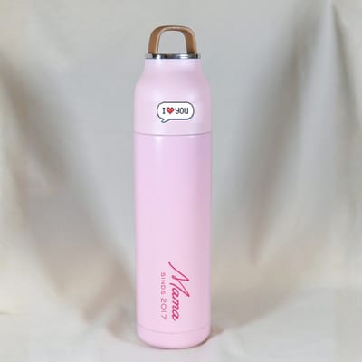 Gepersonaliseerd Cadeau voor Mama - Thermosfles met "Mama Sinds (Jaar)" - Roze Thermosfles 500ml - Thermosbeker Koffie - Thermosbeker Travel Mug - Moederdag - Moederdag Cadeautje - Moederdag Cadeau