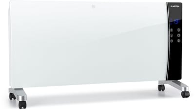 Klarstein Lindholm Convectorkachel, LED-display, Touch-paneel, Afstandsbediening, Timer, 2 verwarmingsstanden: 1000 of 2000 W, Thermostaat 16-40 °C, Kinderslot, Oververhittingsbeveiliging, wit