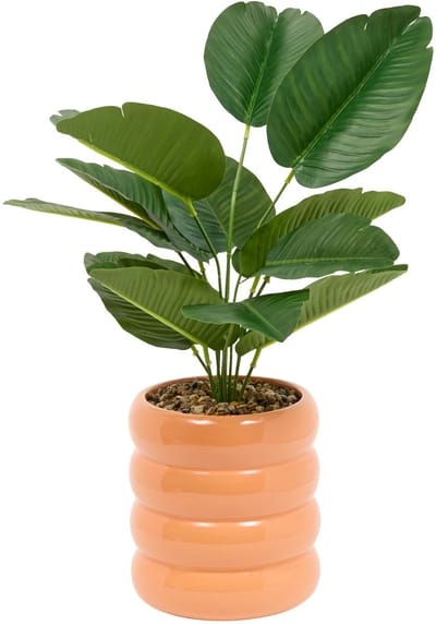 Atmosphera Kunstplant Poolside Strelitzia met keramieken pot - Ø14xH45cm - Oranje