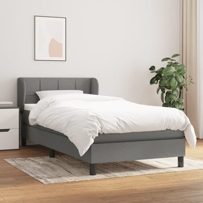 vidaXL - Boxspring - met - matras - stof - donkergrijs - 80x200 - cm