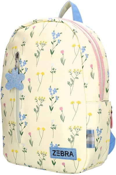 Zebra Trends Saar Rugzak - Rugtas - Schooltas - Meisjes - Kinderen - Crème bloemen