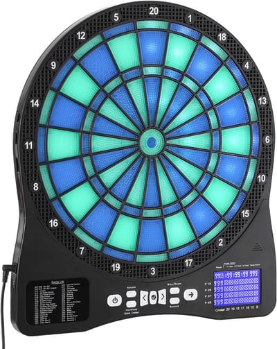 Elektronisch dartbord met LED-display, 48 spellen en meer dan 500 variaties, inclusief 6 darts met flights en 50 soft tips, LCD-cricket scorebord - geschikt voor maximaal 8 spelers