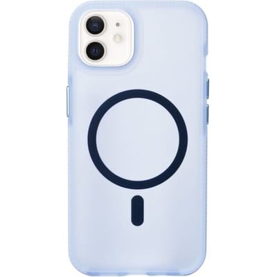 Coverzs smooth siliconen MagSafe case geschikt voor iPhone 12 Pro (lichtblauw) - shockbestendig, MagSafe, premium bescherming, duurzaam
