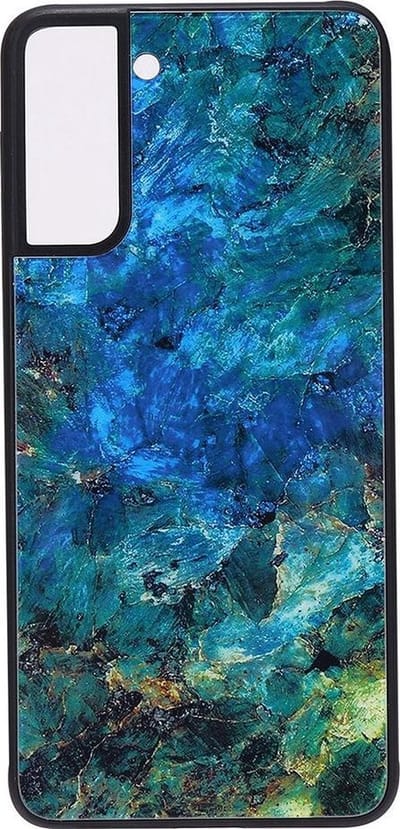 Shop4 - Geschikt voor Samsung Galaxy S21 Plus Hoesje - Harde Back Case Marmer Kleurrijk