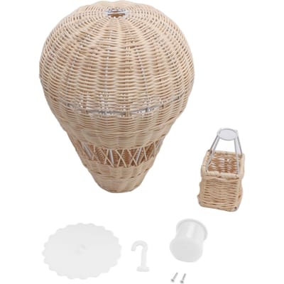 Geweven Luchtballon Handgemaakt Exquise Details Rotan Weven Decoratie voor Kinderkamer Feest beige